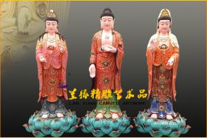 阿弥陀佛、观世音菩萨和大势至菩萨，西方三圣像，佛像厂家